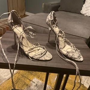 Black and Cream Strappy Sandal